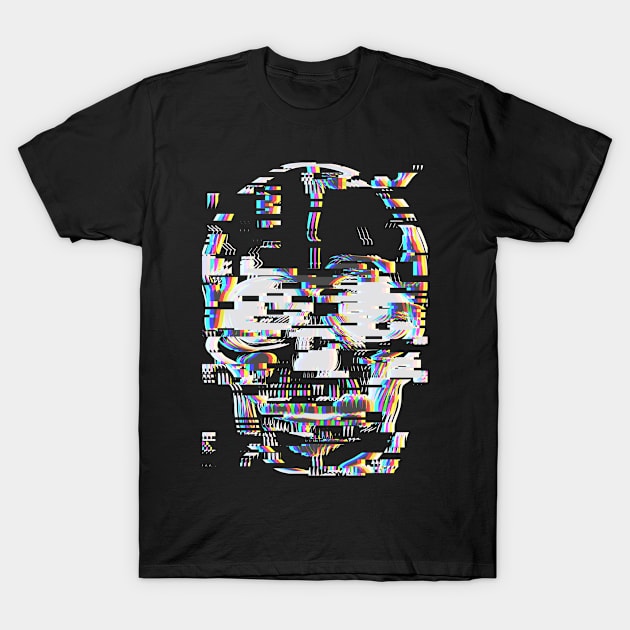 Graphic skull with glitch effect T-Shirt by Inch